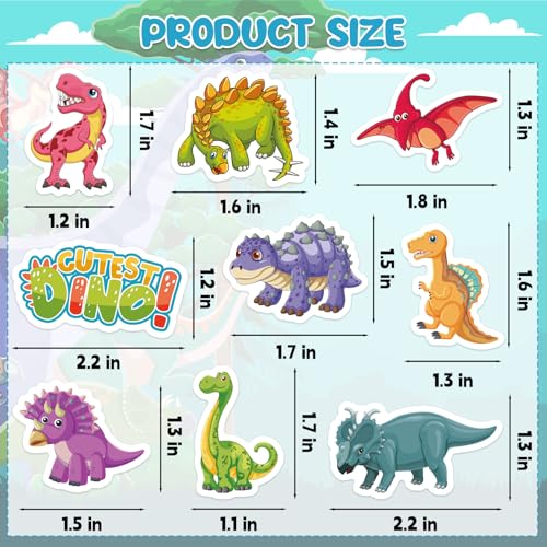 300Pcs Dinosaur Foam Stickers, Cute Self-Adhesive Dino Stickers Dinosaur Theme Decals Sticker Decorations for Home Classroom DIY Arts Crafts Dino Theme Party Favors Decor - style: Dinosaur