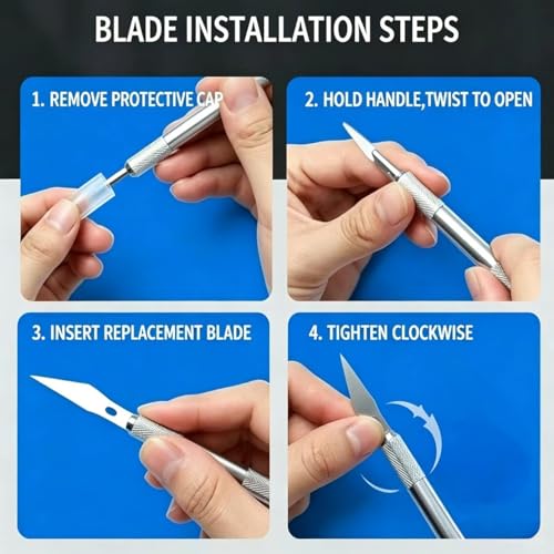 200 Pack Thickened #11 SK5 Hobby Knife Blades, Precision Replacement Blades