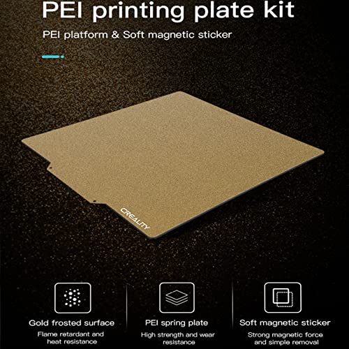 Creality Ender 5 Plus PEI Print Bed Kit, 3D Printer Parts Printing Plate Frosted PEI Surface and Magnetic Bottom Sheet Flexible Steel Platform for Ender 5 Plus - size: Ender 5 Plus