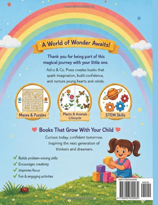 Learn, Play & Grow! Little STEM Explorers: STEM Activity Book for Kids Ages 3–6 | Mazes, Matching, Counting, Logic & Early Learning Fun (Adira & Co. Learning Adventures)