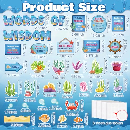Qilery Ocean Bulletin Board Under the Sea Motivational Classroom Decor - style: Ocean