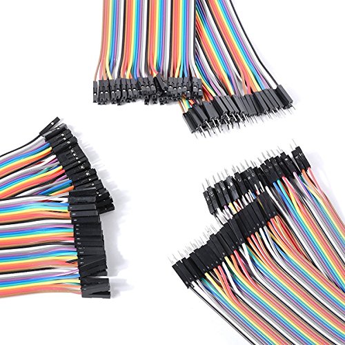 HiLetgo 120pcs/3x40pcs Breadboard Jumper Wires Prototype Board Connect Leads with Male Female Connectors, 2.54mm to 2.54mm Length 20cm Jumper Wires Assortment Kit for DIY