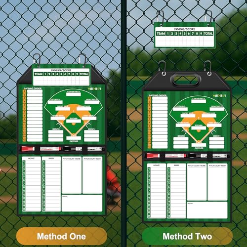Magnetic Baseball Lineup Board, Foldable Clipboard for Coaches - style: Baseball