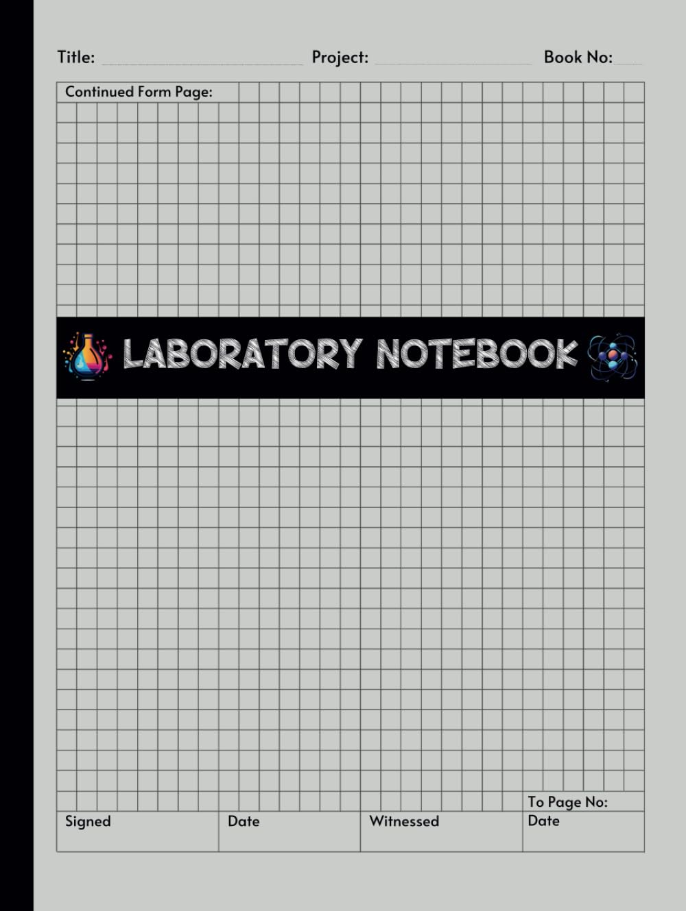 Laboratory Notebook: Student Lab Notebook with Grid Graph Paper for Middle School, High School, College, Graduate Research | Light Grey
