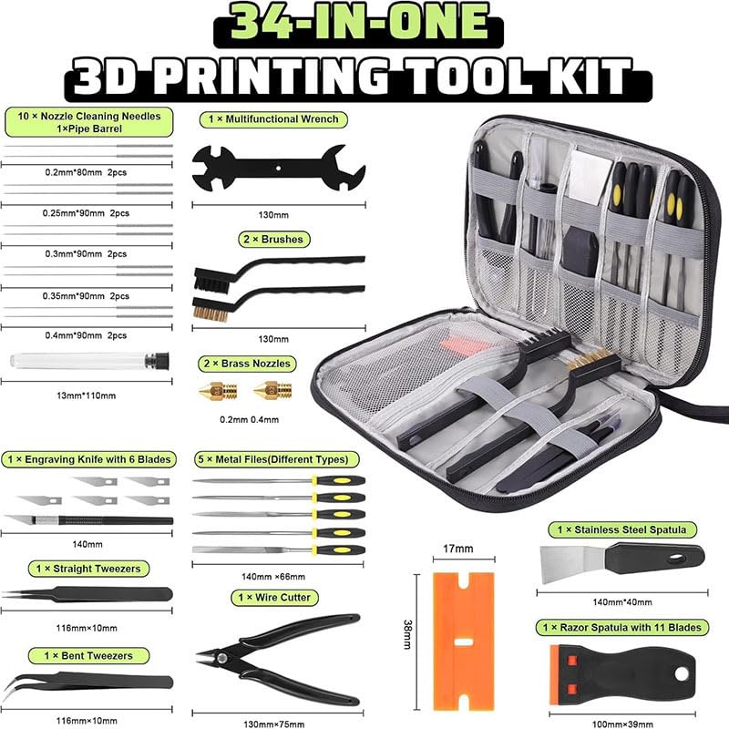 42PCS 3D Printer Accessories Cleaning & Removal Tools Kit with Storage Bag