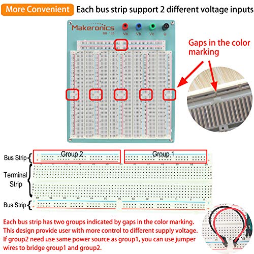 Makeronics 3220 Tie-Points Solderless Breadboard Blue