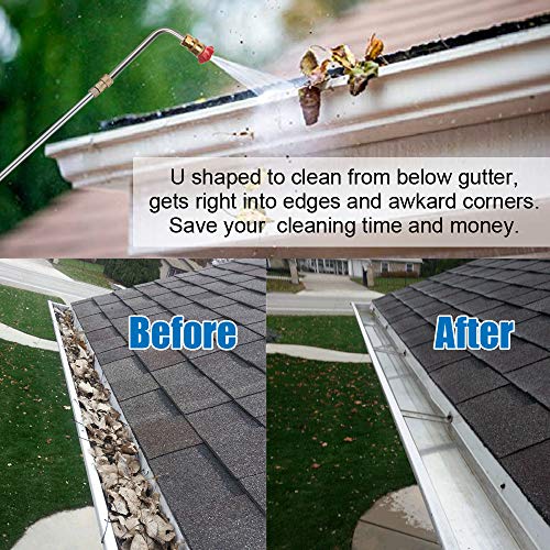 Selkie Pressure Washer Extension Wand Upgrade Power Washer Lance with Spray Nozzle Tips,30°,90°,120° Curved Rod, 1/4’’Quick Connect, Replacement for Anti-Leaked Ring 4000 PSI… - size: 97INCH