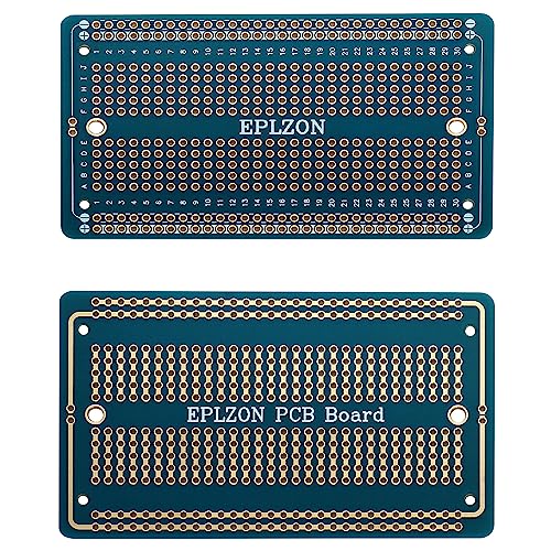 Solderable Breadboard PCB Board Gold-Plated Solder Breadboard for DIY Electronics Projects Apply to Arduino Soldering Projects 3.5"x2.05" (5 Pack + 2 Mini Board, Blue) - color: Blue