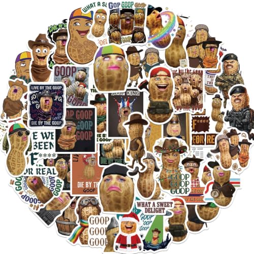 Feng Qi 50Pcs Funny Burnt Peanut GOOP Stickers, Waterproof Vinyl Cartoon Bungulators Meme Stickers Pack for Laptop Book Readers Water Bottles Journal Scrapbook Teens Adults - color: Burnt Peanut Goop