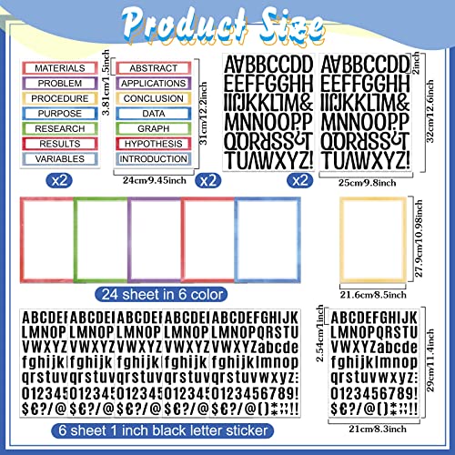 PerKoop 36 Sheets Science Fair Board Poster Boards Supplies 24 Self Adhesive Presentation Subtitles 4 Science Fair Project Titles 8 Personalized Letter Sticker for Classroom(Water Color) - color: Water Color