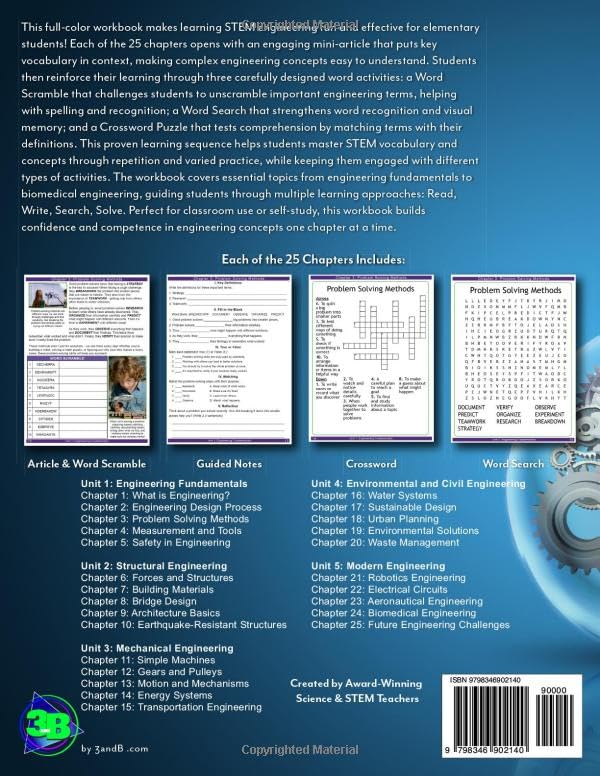 25x Elementary: STEM - Engineering: FULL COLOR WORKBOOK, ONLINE ANSWER KEYS (STEM ENRICHMENT SERIES)