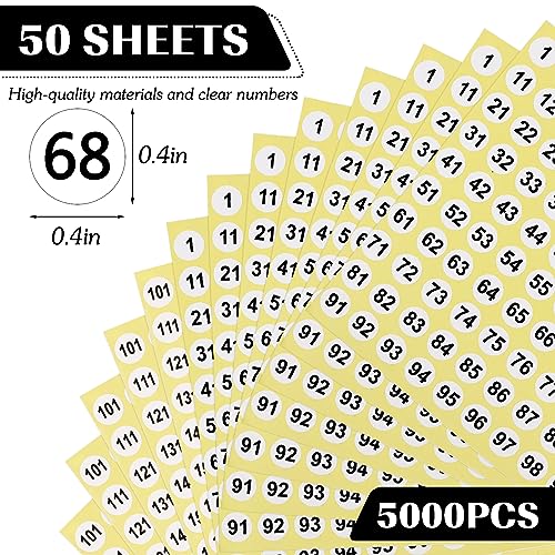 50 Sheets 1-200 Number Stickers 0.4 Inch Small Number Stickers 25 Sets Self-Adhesive Consecutive Sticker Numbers Vinyl Numbered Labels Inventory Sticker Decal for Indoor Outdoor, Storage, Organizing - color: White,0.4",25sets(1-200)