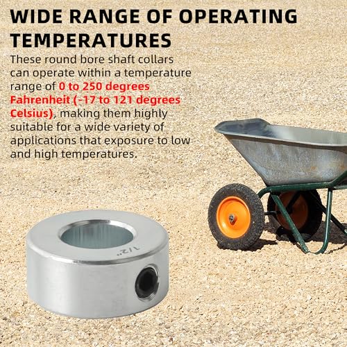 TonGass Screw Style Zinc Plated Carbon Steel 1/2" Bore Shaft Collar Set - size: 1/2"