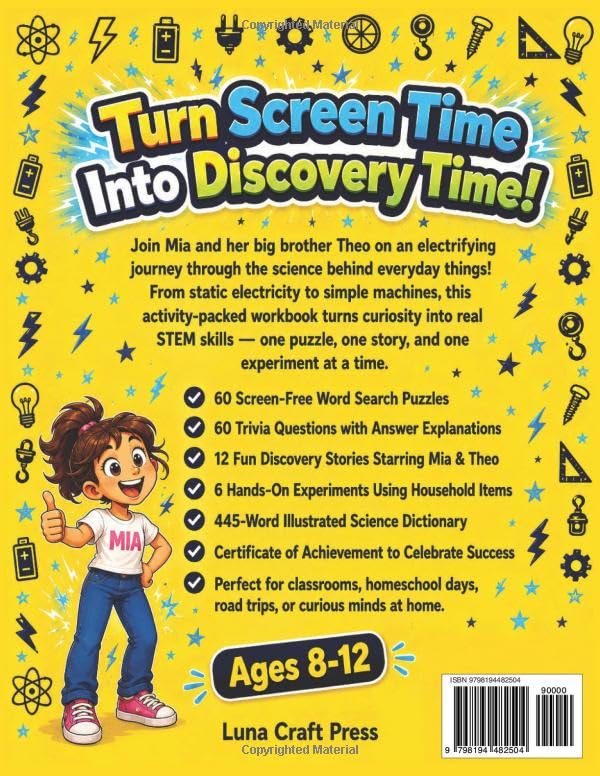 How Things Work A STEM Word Search and Science Activity Book for Kids Ages 8-12: Boost Vocabulary and Critical Thinking with 60 Screen-Free Puzzles, ... Experiments (Mia and Theo Adventures)