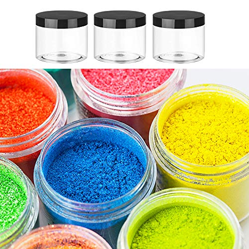 20 Pack 2 oz Clear Plastic Round Slime Containers,Empty Plastic Storage Jars with Black Lids,Refillable Storage Container for Slime,Cosmetic,Cream,Paint,Jewelry - color: Black Lids