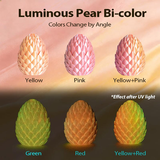 Bi-Color Glow in Dark Silk Pink Peony PLA Filament 1.75mm 1kg 3D Filament - color: C_pla-36 Pearl Glow Dual Peony