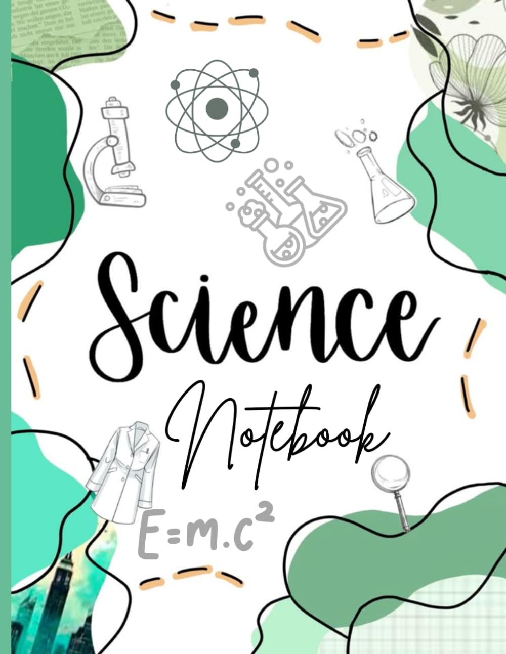 Versatile Science Notebook | Lab Notebook 130 Pages| Blank(left) and Ruled(right) notebook| Draw and write 8" and 11" inch: STEM notebook