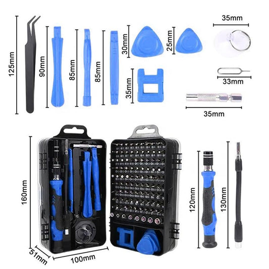 115 in 1 Precision Screwdriver Set, Mini Professional Magnetic Repair Tool Kit for Macbook, Phone, PC, Watch, Game Console & Electronic Repair, Ideal Gift for DIY Projects(Blue)