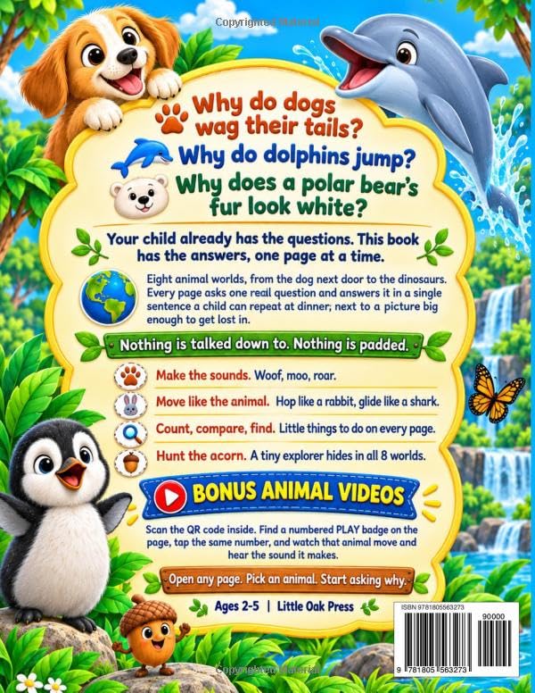 100,000 Whys for Toddlers: The Big Book of Animals from Pets to Dinosaurs, a Full Color Illustrated Encyclopedia of Simple Answers for Curious Preschool Kids Ages 2 to 5 with Activities, Bonus Videos