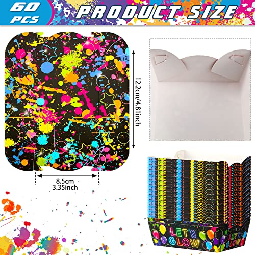 Cunhill 60 Pack Paper Food Trays 1 Lb Disposable Carnival Neon - size: 1 lb, style: Neon