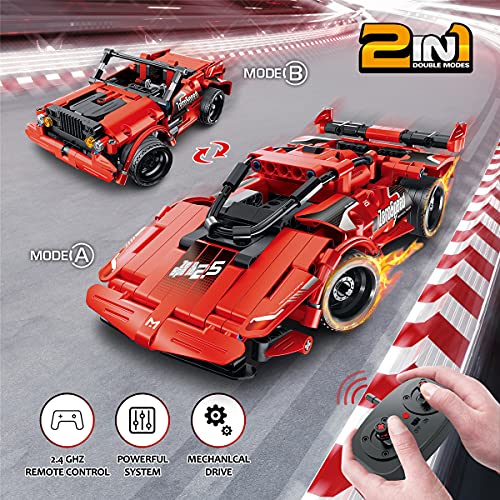 STEM Building Toys for Kids, Remote Control Racer Car Engineering Kits