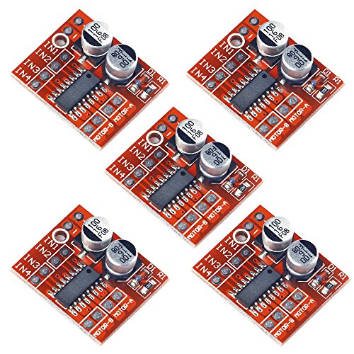 Aideepen 5pcs Dual H-Bridge DC Stepper 1.5A 2 Way DC Motor Driver Module Replace Stepper L298N for Smart Car Power - color: MX1508
