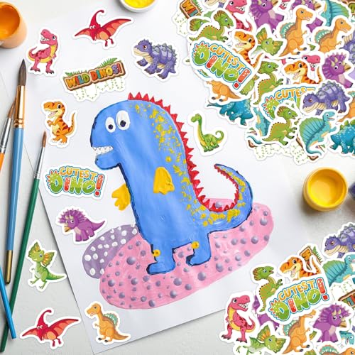 300Pcs Dinosaur Foam Stickers, Cute Self-Adhesive Dino Stickers Dinosaur Theme Decals Sticker Decorations for Home Classroom DIY Arts Crafts Dino Theme Party Favors Decor - style: Dinosaur