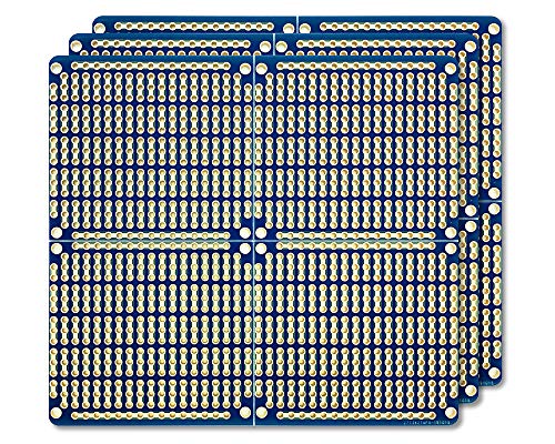 ElectroCookie Snappable PCB, Strip Board with Power Rails for Electronics Projects Compatible for DIY Arduino Soldering Projects, Gold-Plated, 3.8"x3.5" (3 Pack, Blue) - color: Blue (3Pack)