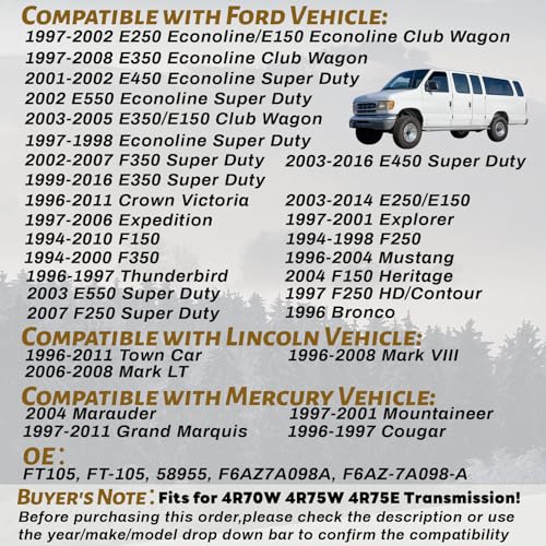 4R70W 4R75W 4R75E Transmission Filter for F150 Expedition E150 E250 - size: F6AZ7A098A