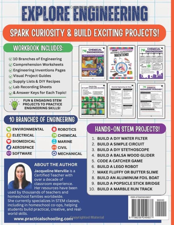 Intro to Engineering for Kids: A Hands-On STEM Workbook with 10 Engineering Branches and Projects to Design, Build, and Test