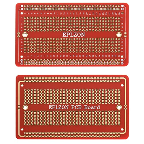 10 Pcs Solderable Breadboard PCB Board Gold-Plated Solder Breadboard for DIY Electronics Projects Apply to Soldering Projects 3.5"x2.05" (Red) - color: Red