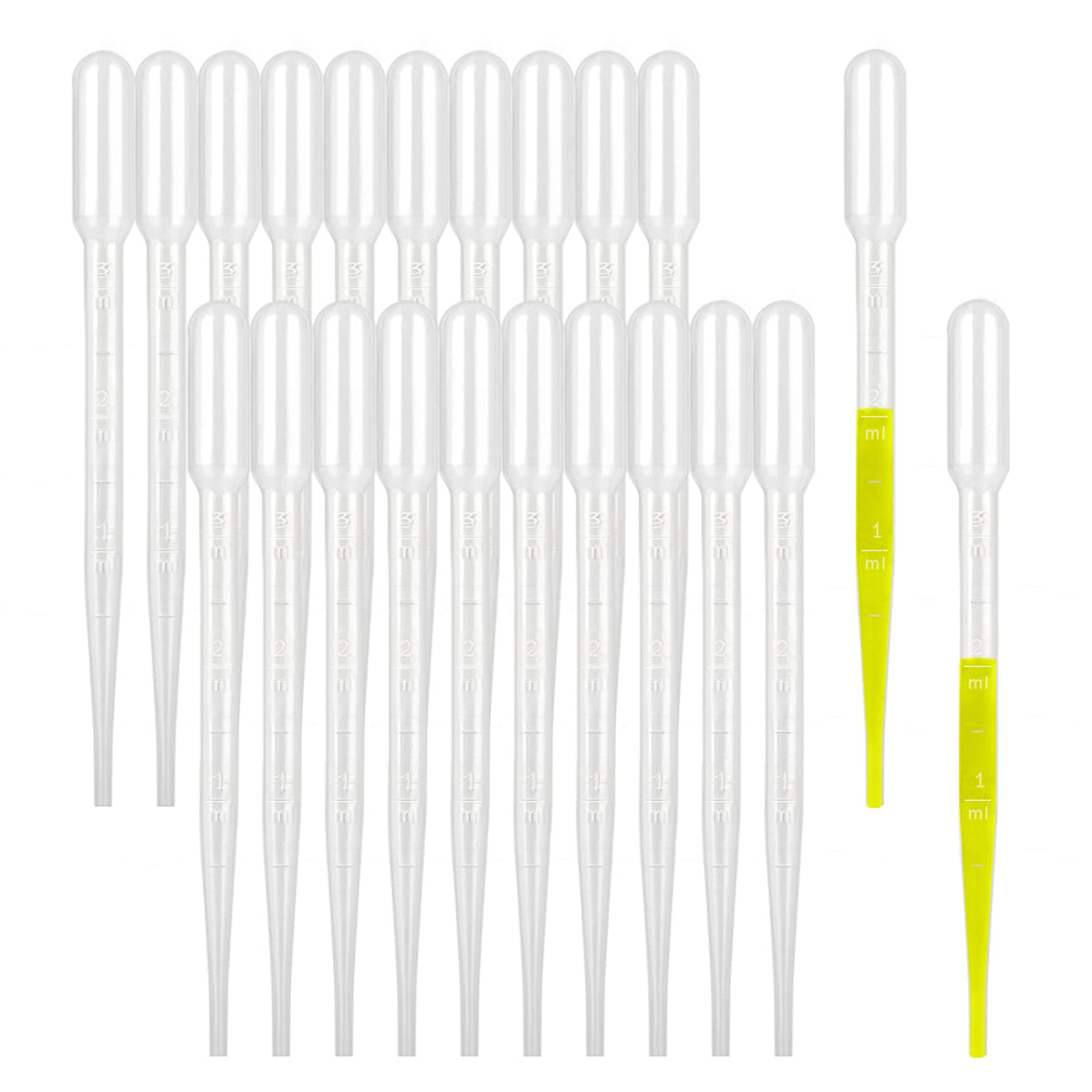 Moveland 200PCS 3ml Disposable Plastic Transfer Pipettes for Oil Lab Art - size: 3 ML