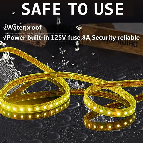 110V 8 Colors RGB Dimmable LED Strip Light 65.6ft 20m Indoor Outdoor Waterproof IP65 Rope Lighting Kit Cuttable Connectable Flexible for DIY Christmas Bar Parties Landscape Decoration - size: 20M