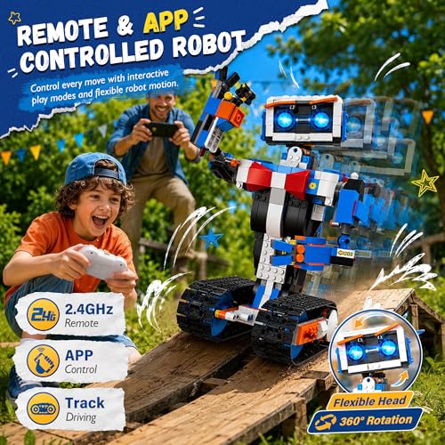 okk Robot Building Kit for Kids Ages 6-12, Remote Control STEM Coding Toy