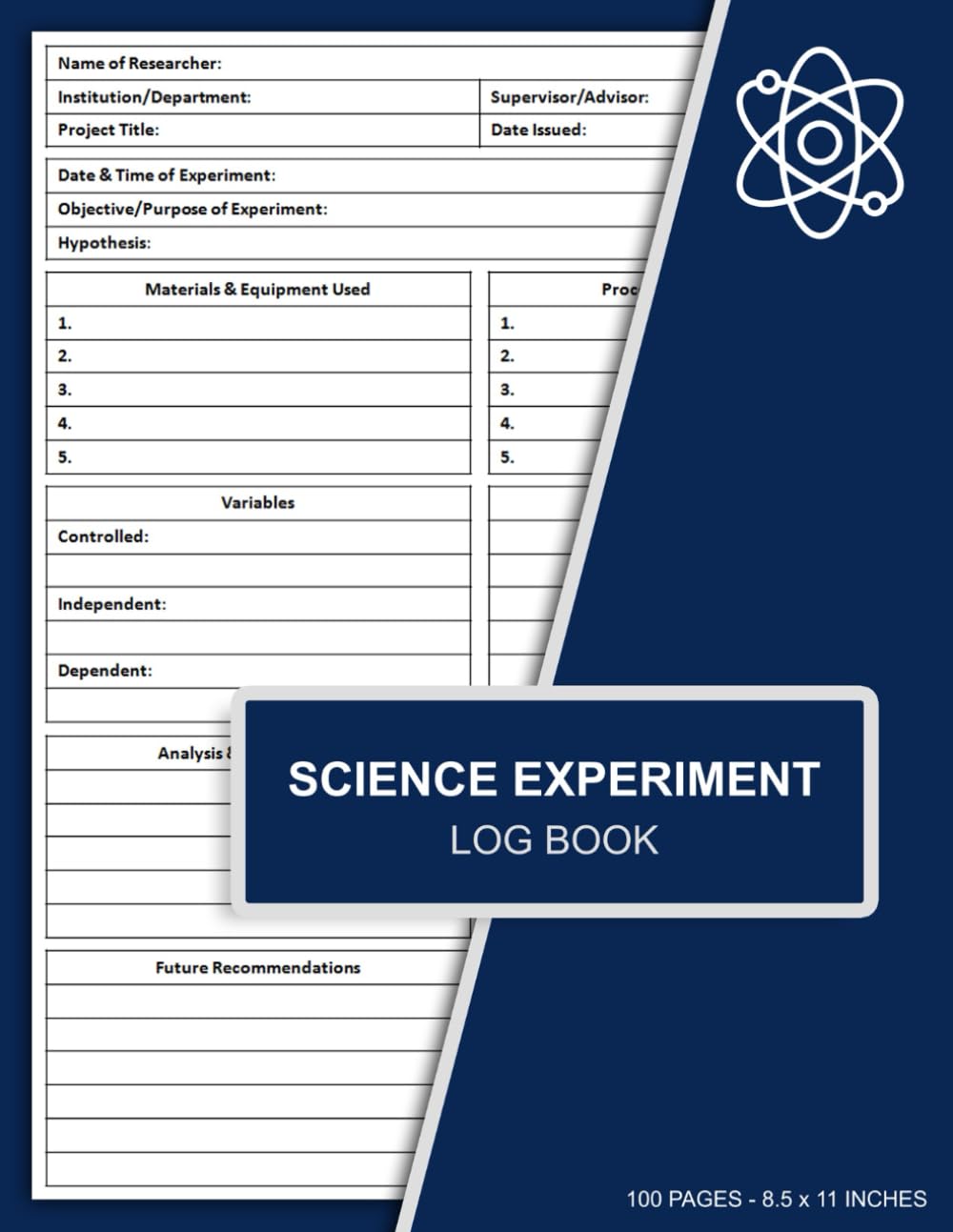 Science Experiment Log Book: Record Hypotheses, Procedures, Observations, Conclusions, and More | Science Student Research Logbook Journal