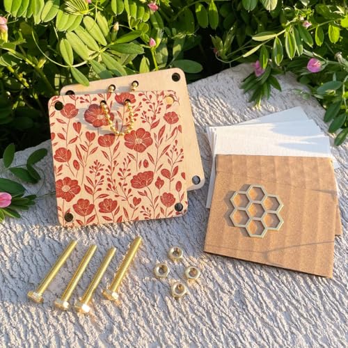 Happinit Pocket Flower Press, Small Flowers Press Kit, Micro Flower Pressing, Mini Plant Preservation Kit for Arts and Crafts Lovers (Gold) - color: Gold