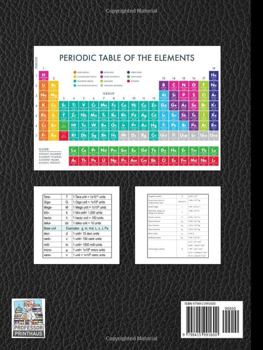 Laboratory Notebook: Lab Notebook with 100 Numbered Pages, Professional Grade, 4x4 Grid Layout (4 Squares per Inch), 8.5x11, Quick Reference Science Tables