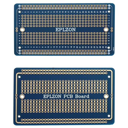 10 Pcs Solderable Breadboard PCB Board Gold-Plated Solder Breadboard for DIY Electronics Projects Apply to Soldering Projects 3.5"x2.05" (Blue) - color: Blue