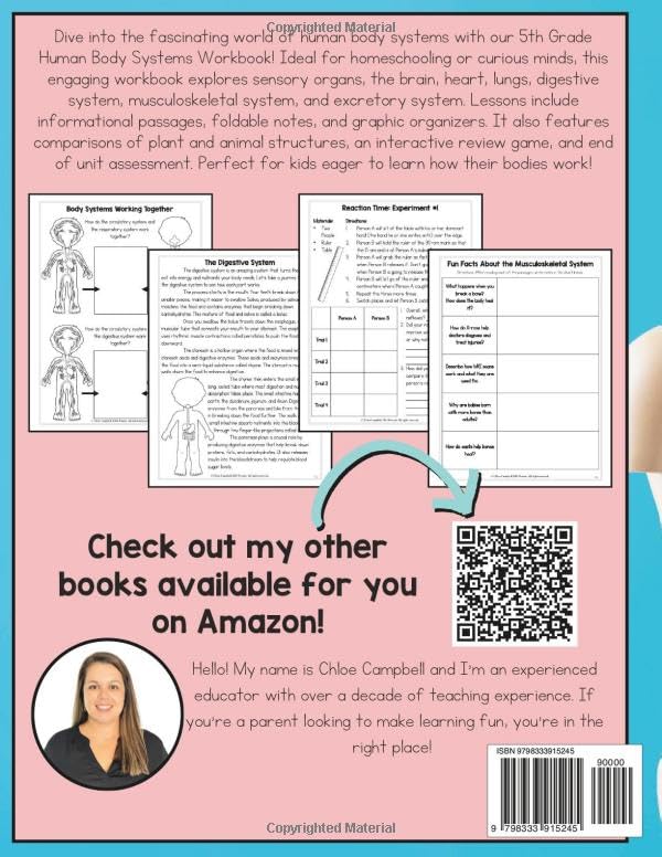 Human Body Systems for Kids Workbook: 5th Grade Science Curriculum