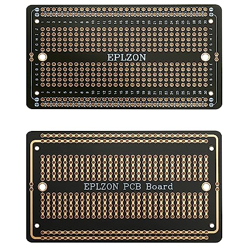 10 Pcs Solderable Breadboard PCB Board Gold-Plated Solder Breadboard for DIY Electronics Projects Apply to Soldering Projects 3.5"x2.05" (Black) - color: Plus Black