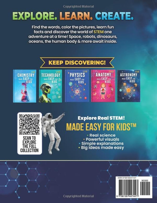 STEM Activity Book for Kids Ages 6-9: Discovery Edition: Fun Word Searches, Coloring Pages, Wow Facts, Spot the Difference, and Easy Science Words (STEM Explorer Activity Books)