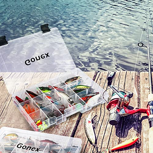 Gonex 3600 3700 Fishing Tackle Trays Lure Box with Adjustable Dividers - color: 3pcs 3600(Tray Size:10.8"x7.09"x1.65")