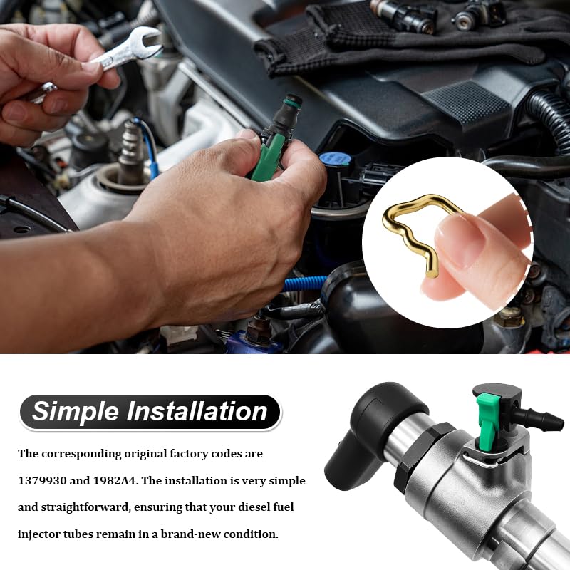 10 Car Fuel Injector Clips, Diesel Common Rail Fuel Injection Pipe Leak Proof Clips Suitable for Multiple Compatible Vehicle Models