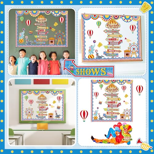 Epakh Circus Bulletin Board Set Back to School Decorations for Classroom - style: Carnival