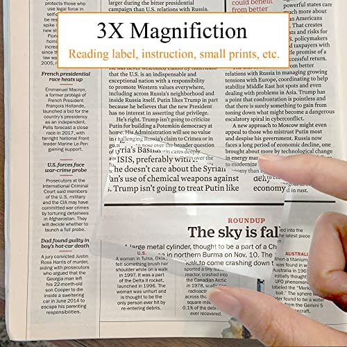 MAGDEPO 5X Desktop Dome Magnifier Paperweight 3 inch Magnifying Glass Optical Oval Acrylic Lens for Seniors with Low Vision or People Reading Books, Bible, Newspaper, Maps, Fine Print, Coins, Stamps - size: 3.3" x 2.6"
