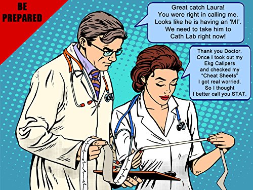 EKG Calipers Plus ECG Rhythm Interpretation Badge Cards. The Perfect Divider Combination. It Is The Ultimate 12 Lead Cheat Sheet For Nurses and Medical Students Alike. Caliper and Flash Cards. Ideal