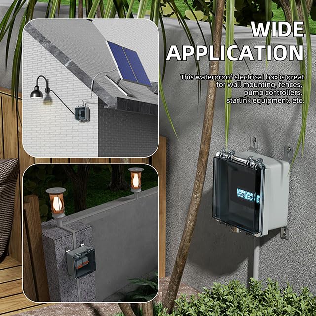 Joinfworld 6x6x4 Outdoor Electrical Box Weatherproof Junction Box - size: 5.9 x 5.9 x 3.5 inches