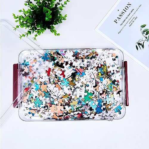 CATOOMUU 3-Pack 9x13 Shallow Flat Clear Plastic Project Case Storage Box - color: Small-Red-3-Pack