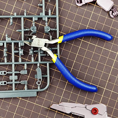 stedi 4.7-inch Model Nipper, with Ultra-thin Single-edge and Blade Case Plastic Model Tools for Gundam Repairing Plastic Model and Fixing,Blue - style: Single-edged (Blue_for Beginners)
