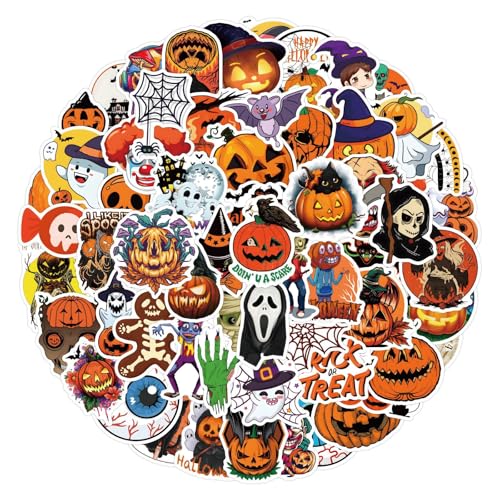 110 PCS Halloween Stickers, Vinyl Waterproof Cute Cartoon Halloween Stickers, Halloween Crafts Games Gifts Treats Party Supplies Goodie Bags Stickers for Teens Students Adults - color: Halloween